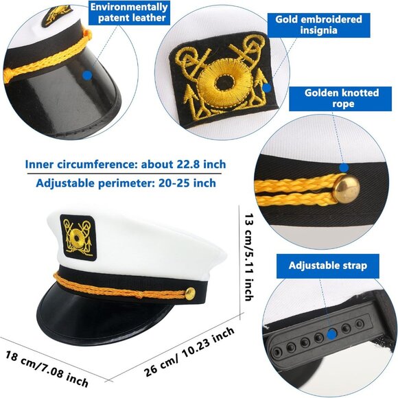 80 Pack Adjustable Captain Hats - Perfect for Nautical Themed Parties & Events - Picture 2 of 7